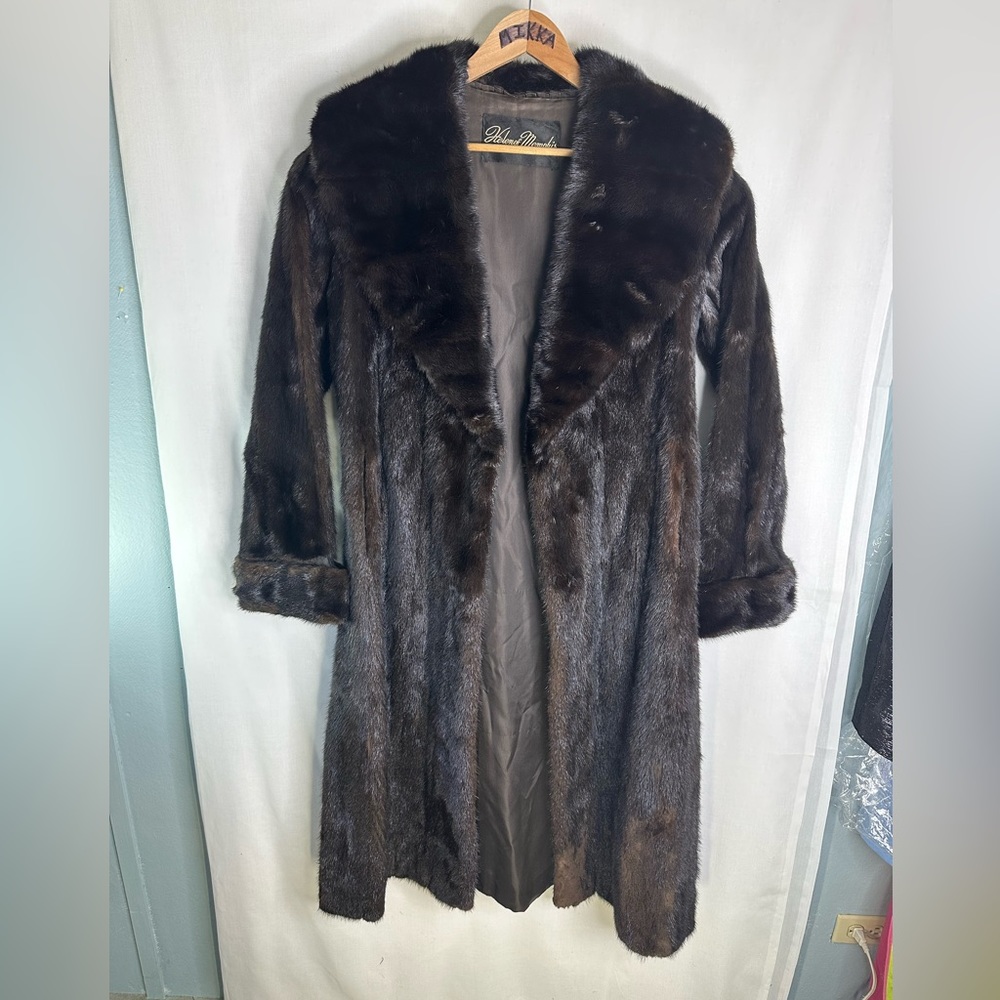 Vintage 60’s Helen Of Memphis Authentic Brown Mink Luxury Fur Coat Very Rare